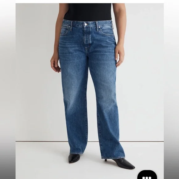 Madewell Curvy Low-Slung Straight Jeans in Palmina wash - Picture 1 of 11